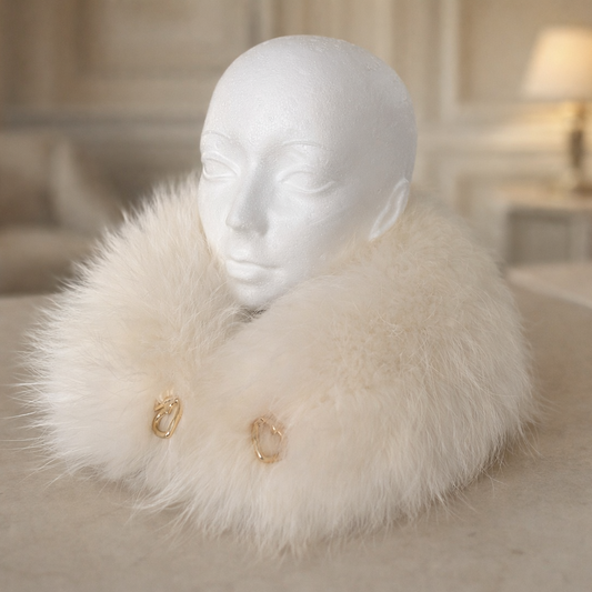Collet de fourrure - Blanc Crème